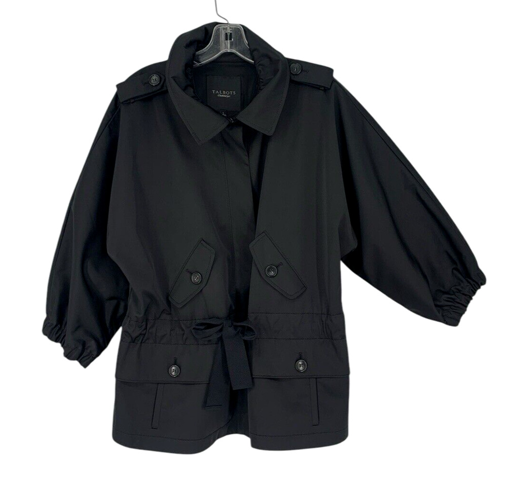 Talbots Rain Trench Coat Womens‎ Size Large Full Zip 3/4 Sleeve Rain Large